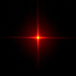 Diffraction pattern from slit whose width and height are almost equal